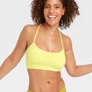 Women's Cotton Seamless Bralette - Auden Lime M, yellow